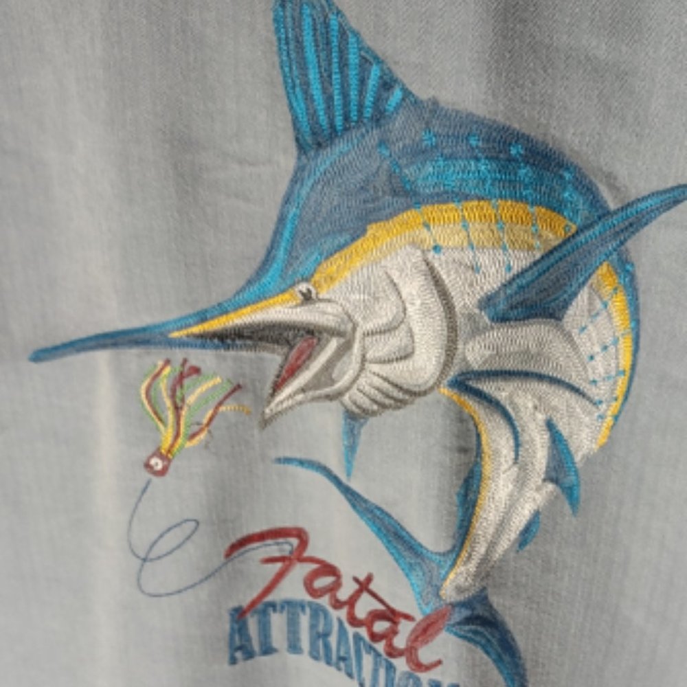 Men's Embroidered Hook And Tackle Fishing Shirt ⚓